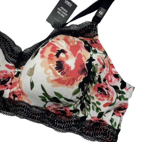 Torrid Floral 360 Back Smoothing Wire Free Bra 42C - Picture 6 of 6